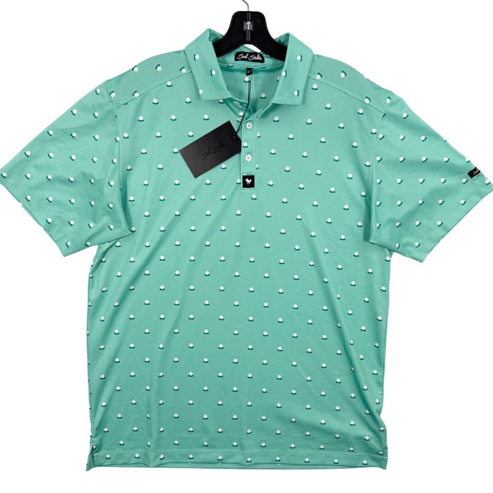 Bad Birdie Pique Polo Shirt Size L Mens Aim Point Dusty Jade Golf NWT